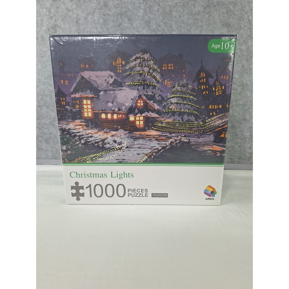 hNCL Christmas Lights 1000 Piece Jigsaw Puzzle Winter Village Scene New Sealed